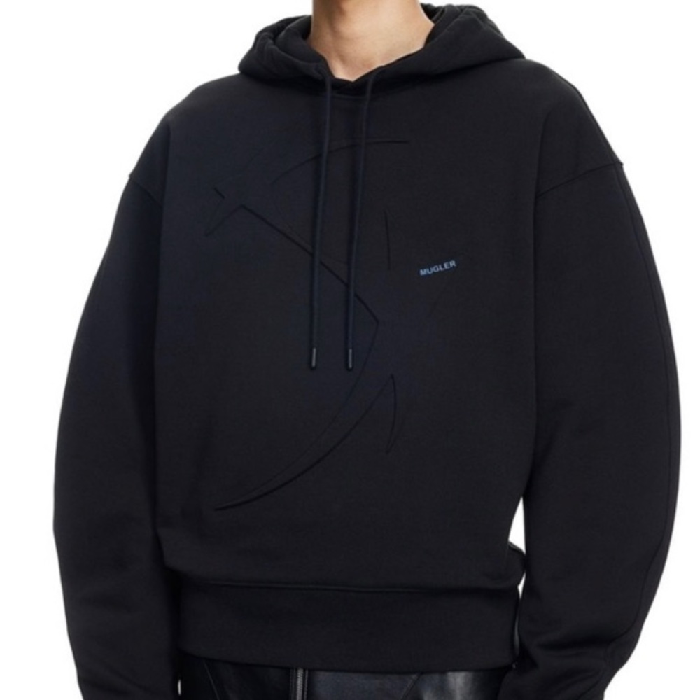 Mugler H@M Men/ star motive black unisex hoodie XXL in excellent condition
